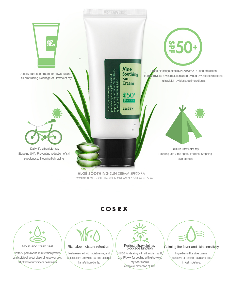 COSRX ALOE SOOTHING SUN CREAM SPF50 PA+++ 50ml