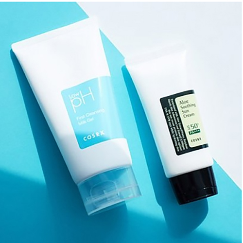 COSRX Low pH First Cleansing Milk Gel + COSRX ALOE SOOTHING SUN CREAM SPF50 PA+++ moonshot BIGBANG10 Lip Balm