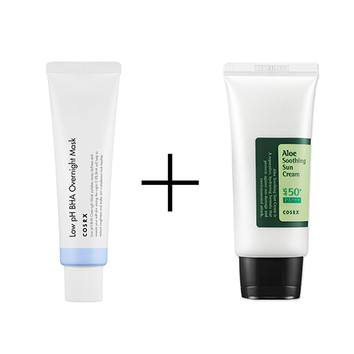 COSRX ALOE SOOTHING SUN CREAM + Cosrx Low PH BHA Overnight Mask COSRX ALOE SOOTHING SUN CREAM + Cosrx Low PH BHA Overnight Mask