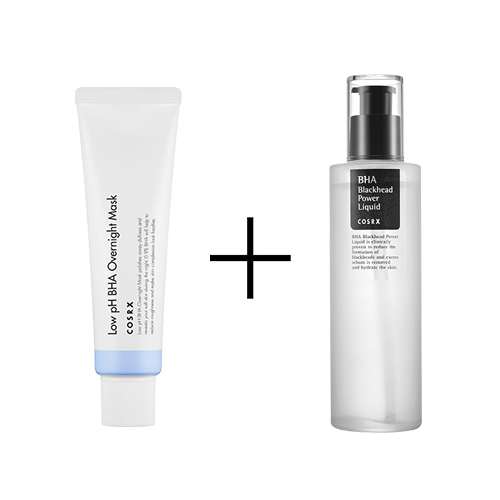 Cosrx Low PH BHA Overnight Mask + COSRX BHA BLACKHEAD POWER LIQUID Cosrx Low PH BHA Overnight Mask + COSRX BHA BLACKHEAD POWER LIQUID