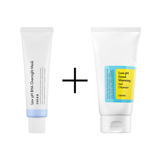 Cosrx Low PH BHA Overnight Mask + Cosrx Low pH Good Morning Gel Cleanser Cosrx Low PH BHA Overnight Mask + Cosrx Low pH Good Morning Gel Cleanser