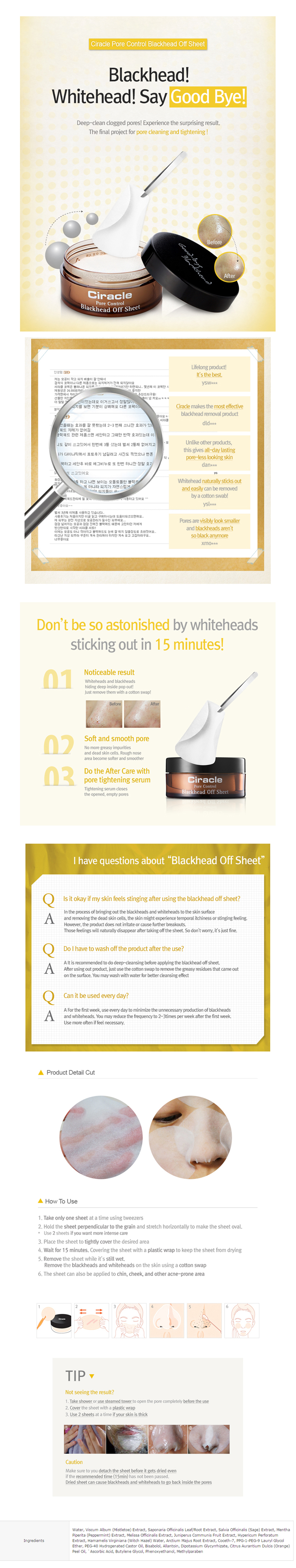 Ciracle Blackhead Off Sheet (35 Sheets)